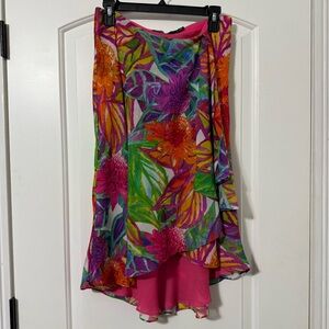 Lauren Ralph Lauren Tropical Skirt Women’s Size 6P High Low Flowy